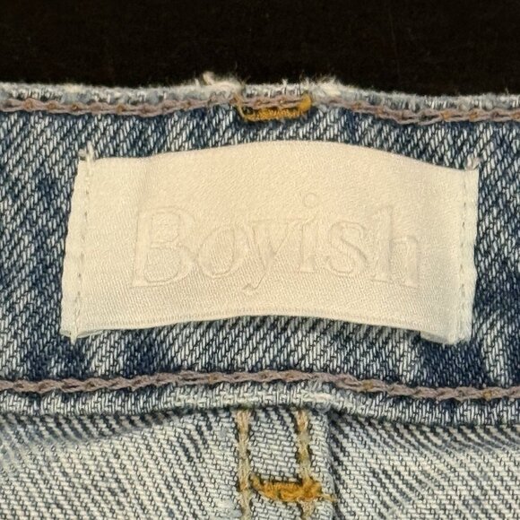 Boyish by Her Womens 32 The Tommy Straight Leg Authentic Distressed Blue Jeans - Picture 8 of 16